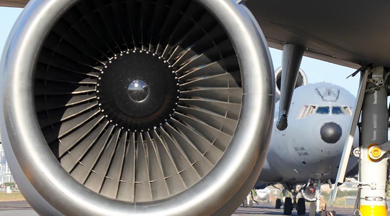 A US Air Force KC-10 at Brisbane International Airport prepares for an air-to-air refuelling mission off the coast of Queensland during Exercise Talisman Sabre 2019. Photo by Christabel Migliorini.