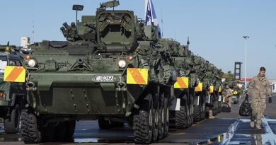 New Zealand Army vehicles are prepared for loading onto HMNZS Canterbury at the New Zealand port of Napier, headed for Exercise Talisman Sabre in Queensland, Australia. NZDF photo.