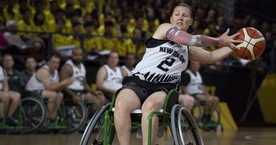 Major Kiely Pepper, who has been named in the New Zealand Defence Force Invictus Games team to compete in The Netherlands next year, competing in the 2018 Games in Sydney. NZDF photo.