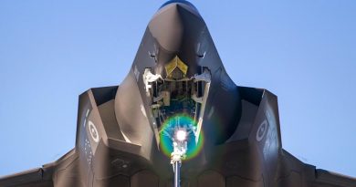 An F-35A Joint Strike Fighter from No.3 Squadron conducts instrument-landing-approach training at RAAF Base Richmond. Photo by Sergeant Christopher Dickson.