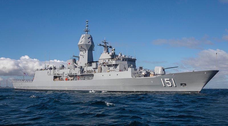 HMAS Arunta sporting her distinctive CEAFAR2-L phased array radar developed by Australian company CEA Technologies. Photo by Leading Seaman Kylie Jagiello.