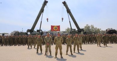 Australian Army Force Support Battalion during the Force Support Element 11 farewell parade at Lavarack Barracks, Townsville. Photo by Private Paensuwan.