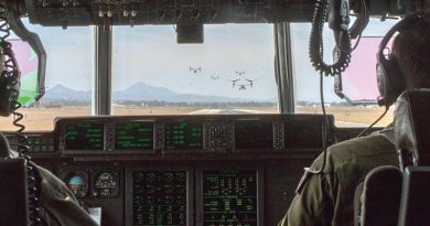 US Marine Corps MV-22B Ospreys depart Darwin for Hawaii after a busy year in Australia. US Marine Corps photo by First Lieutenant Colin Kennard.