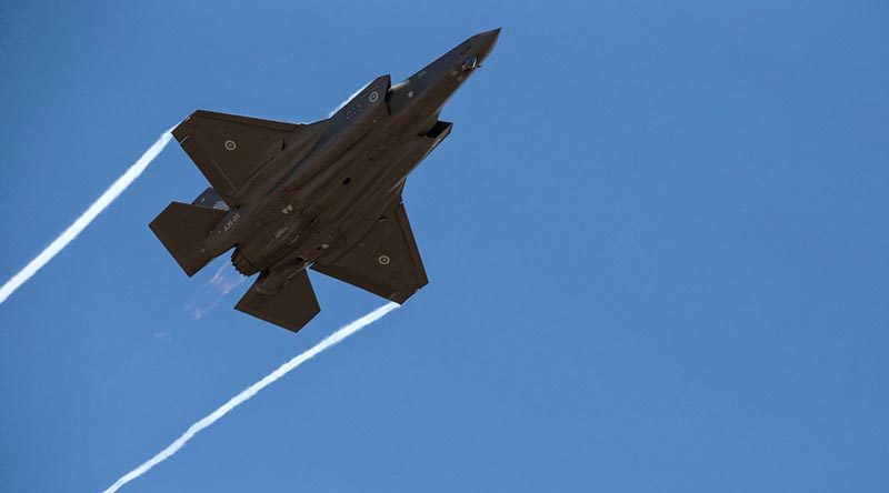 An F-35A Lightning II fighter at the Edinburgh Air Show. Photo by Flight Sergeant Ricky Fuller.