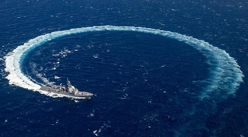 NUSHIP Sydney on builder's sea trials.