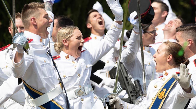 Staffs Cadet of the Royal Military College celebrate their graduation from the Royal Military College - Duntroon. Photo by Corporal Tristan Kennedy.