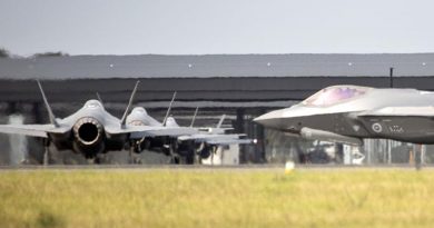 Australia's biggest delivery yet of F-35A Lightning IIs at RAAF Base Williamtown. Photo by Corporal Melina Young.