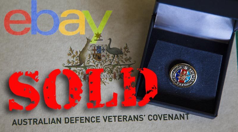 Veteran lapel pin sold on eBay for more than $5000.