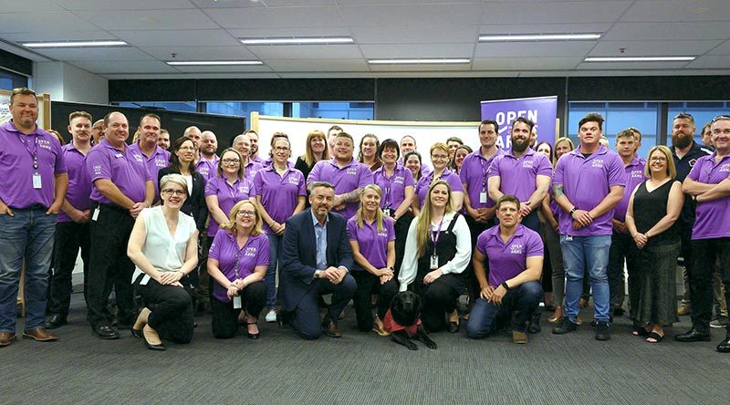 Minister for Veterans and Defence Personnel Darren Chester with members of the Open Arms Community and Peer Program during their induction training in Canberra. Photo supplied.