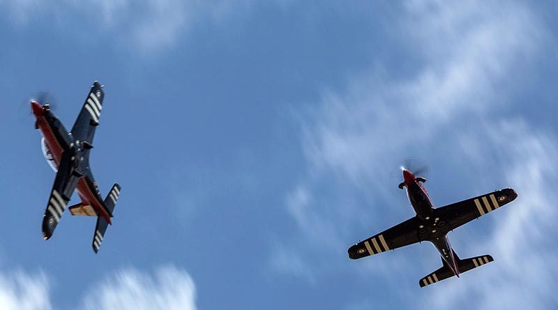 Two PC-21 aircraft from Aircraft Research and Development Unit (ARDU). Photo by Sergeant Shane Gidall.