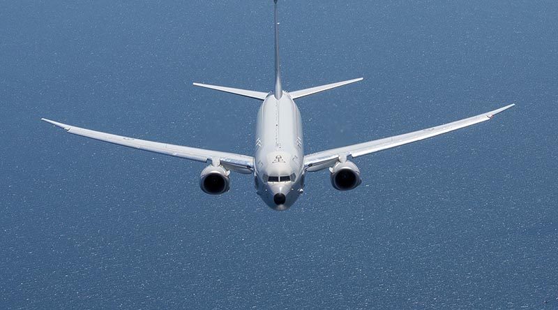 A P-8A Poseidon off the South Australian coast. Photo by Corporal Bill Solomou.