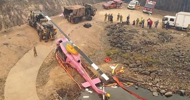 An bird's eye view of the crashed water bomber recovery. ADF video screenshot.