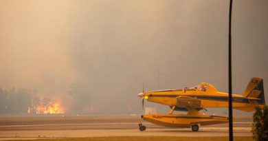 A graphic evidence of how close the bushfires came to HMAS Albatross on New Year's Day, even as military and civilian aircraft continued bushfire-support operations from the base.