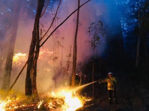 Midshipman Ben Lyons on the firefront.