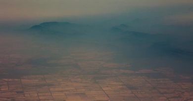 Smoke haze over mountains near Cooma, New South Wales, as viewed from a No 11 Squadron P-8A Poseidon conducting damage assessment and surveillance in the bushfire-affected area. Photo by Sergeant Murray Staff.