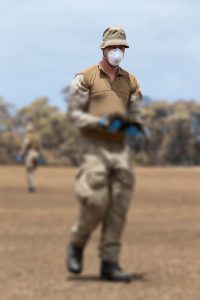 New Zealand Army sappers from the 2nd Engineer Regiment collect dead wildlife on Kangaroo Island. Defence said, "This image has been digital manipulated due to the sensitive nature of the subject". Photo by Corporal Tristan Kennedy.