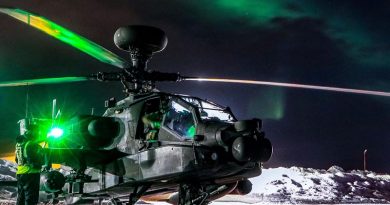 An Apache helicopter from 656 Squadron, 4 Regiment Army Air Corps, on exercise within the Arctic Circle. British Army photo.