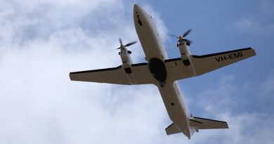 The Defence Experimentation Airborne Platform (DEAP) takes off from RAAF Base Edinburgh in support of Operation Bushfire Assist 10-20.