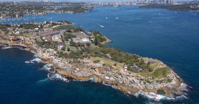 An aerial view of Royal Australian Navy establishment HMAS Watson, Sydney. Photo by Able Seaman Leo Baumgartner.