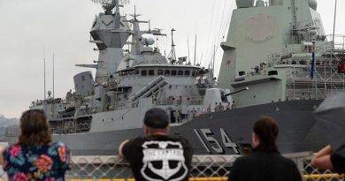 Family and friends watch HMAS Parramatta depart Fleet Base East, Sydney, bound for a four-month deployment to South East Asia. Photo by Able Seaman Jarrod Mulvihill.