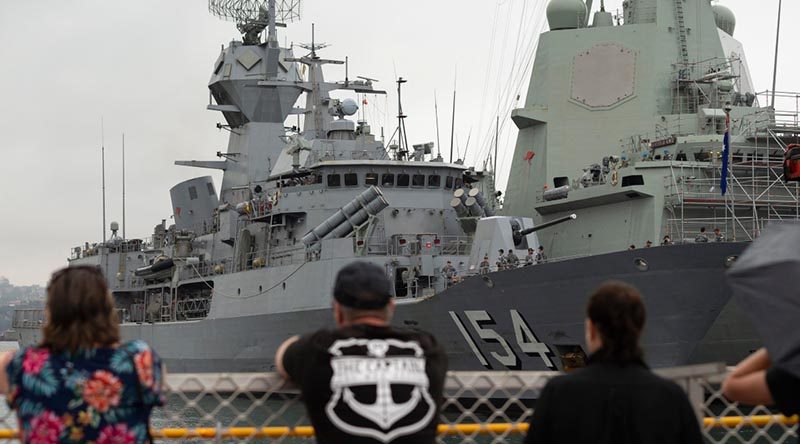 Family and friends watch HMAS Parramatta depart Fleet Base East, Sydney, bound for a four-month deployment to South East Asia. Photo by Able Seaman Jarrod Mulvihill.