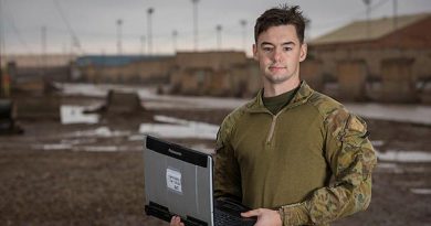 Australian Army Signaller Jacob Gatehouse is deployed with Theatre Communications Group at the Taji Military Complex, Iraq. Photo by Corporal Nunu Campos.