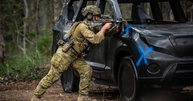 An Australian Army soldier in competition at the Australian Army Skill at Arms Meeting at Greenbank Training Area, Queensland. Photo by Private Jacob Hilton.