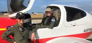 FILE PHOTO (18 April 2019 ): Newly-appointed Flight Commander of Richmond Flight FLTLT(AAFC) Kate Hobson Cadet Corporal Brianna Haunold from 710 Squadron, AAFC (Bunbury, WA) after she became the first female cadet to go solo in a DA40 NG. Photo by SQNLDR (AAFC) Scott Wiggins.