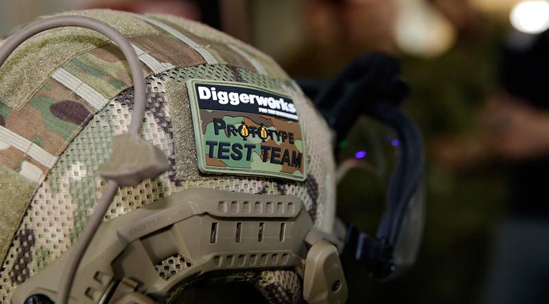 A prototype helmet design (not the SORD Australia model) on display at Australia’s main base in the Middle East. Photo by Corporal Max Bree.