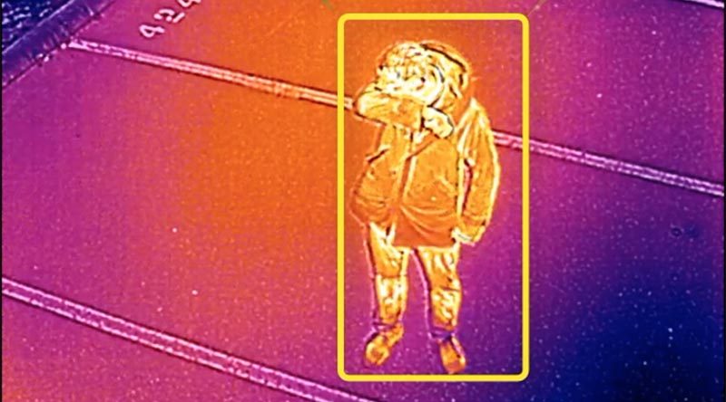 Algorithms can interpret human actions to detect coughing ands sneezing. Heartrate and temperature can also be extracted from drone video footage.