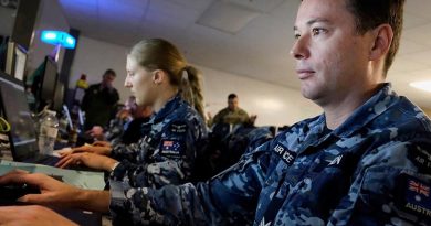 RAAF personnel in the Air Operations Center at Red Flag 20-1. US Air Force photo by Shelton Keel.