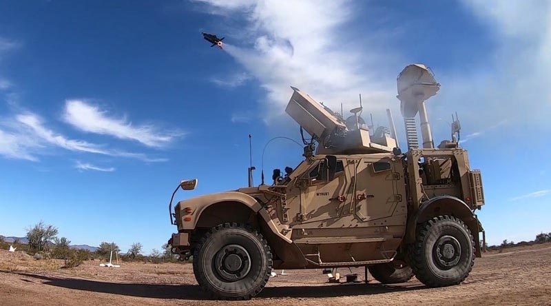 The Coyote® Block 2 counter-drone weapon and KuRFS radar worked together to detect and engage a target in a recent test over the US Army Yuma Proving Ground, Arizona. US Army photo.