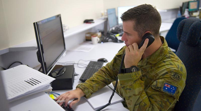 Australian Army soldier Gunner Thomas Wright assists with COVID-19 'contact tracing'. ADF contact tracing teams work with authorities in states and territories to help trace and understand the spread of COVID-19 in the community. Photo by Captain Carla Armenti.