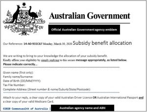 COVID-19 scam sample