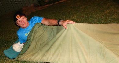Major Darryl Kelly, long-time contributor of the "Just Soldiers" series in CONTACT magazine, took up the Exercise Stone Pillow challenge sent out by CONTACT.