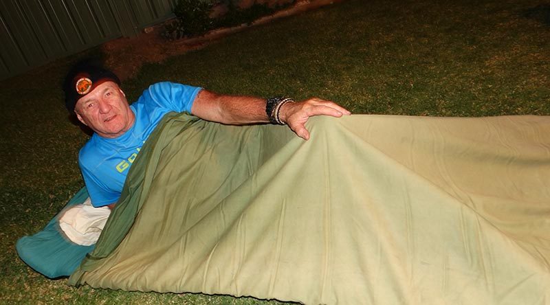 Major Darryl Kelly, long-time contributor of the "Just Soldiers" series in CONTACT magazine, took up the Exercise Stone Pillow challenge sent out by CONTACT.