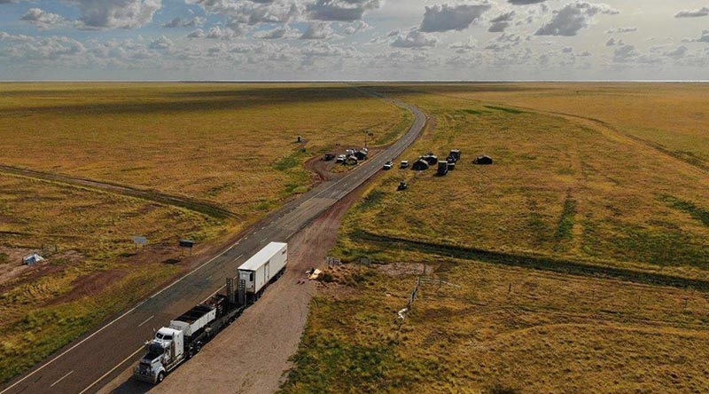 An Australian Army camp on the Northern Territory/Queensland border set up to support Northern Territory Police as they conduct border screening operations in response to COVID-19.