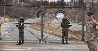 A member of the New Zealand Defence Force at the militarised border between North and South Korea. NZDF photo.