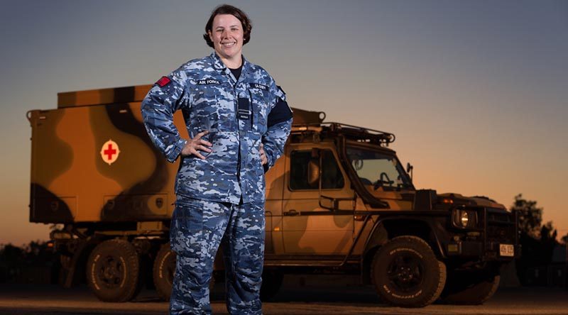 RAAF nursing officer Flight Lieutenant Amanda Gloury during Exercise Talisman Saber 17. Photo by Corporal David Said.