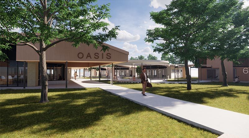 The Oasis Townsville, veteran wellbeing centre artist's impression.
