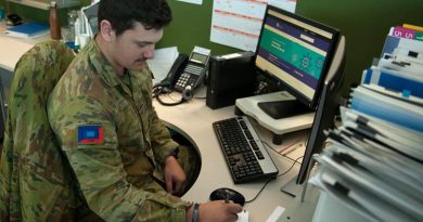 Private Michael Pap was one of the combat medical attendants working with the contact tracing team. Photo by Private Michael Currie.