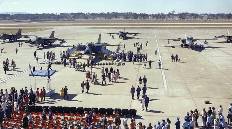 The arrival of the F-111 aircraft at RAAF Base Amberley in June 1973.