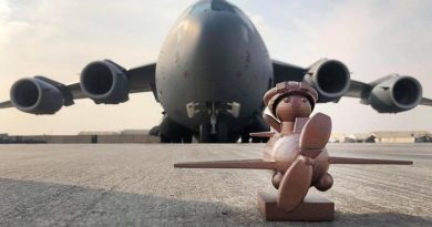 Marmaduke and his ride – a C-17A Globemaster III.