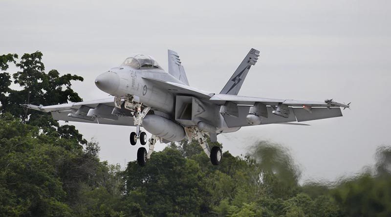 No. 82 Wing Training Flight is a trial to deliver aircrew operational conversion training in the Super Hornet aircraft in Australia. Photo by Corporal Colin Dadd.