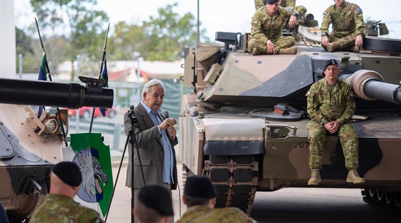 Vietnam veteran Ray De Vere shares his experiences as a troop leader at the Battle of Binh Ba in Vietnam. Photo by Trooper Jonathan Goedhart.