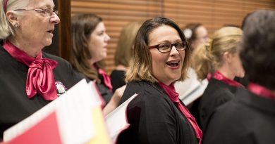 The Australian Military Wives Choir performing at a Defence Families Australian conference dinner at Duntroon House, Canberra. Photo by Jay Cronan.