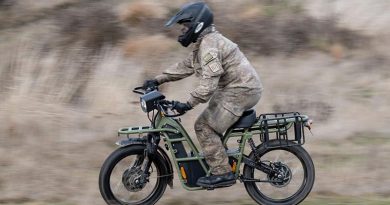  The New Zealand Defence Force has begun trialling electric utility bikes at Waiouru to determine their suitability for military use. NZDF photo.