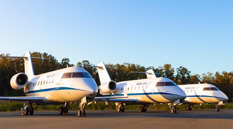 Retired RAAF Bombardier Challenger 604 now in service with RACQ LifeFlight Rescue. Photo courtesy RACQ LifeFlight Rescue.