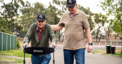 WWII veteran and proud father Segeant Bert Le-Merton was accompanied by his son Trent as he continued his March On Challenge to raise money for veterans and their families.