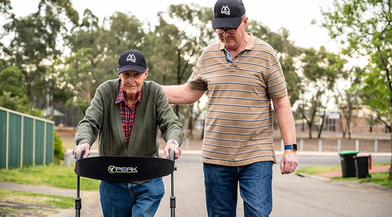 WWII veteran and proud father Segeant Bert Le-Merton was accompanied by his son Trent as he continued his March On Challenge to raise money for veterans and their families.